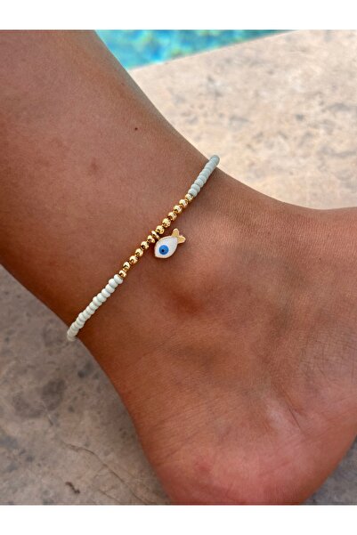 HERCY Boncuklu Halhal | 14k Altın Kaplama Halhal