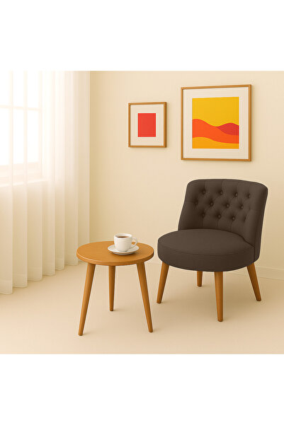 Kahraman Mobilya Aksesuarları Tekli Berjer Koltuk Kahverengi - Çay Seti Koltuk Takımı