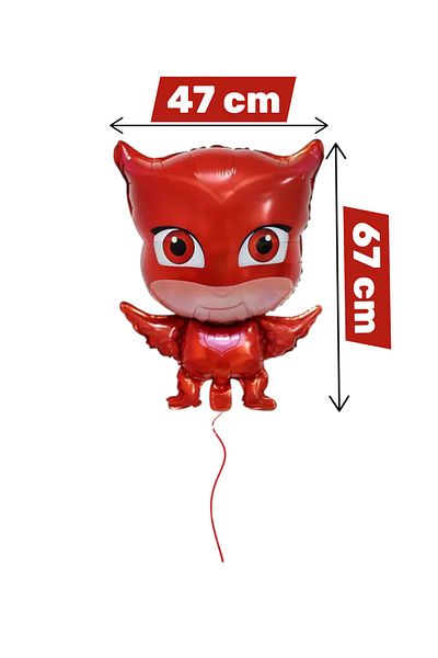 Evabrite Pijamaskeliler Owl Girl Foil Balloon, Pijamaskeliler Flying Balloon - Birthday Party Ornament