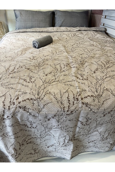 ŞENER HOME Sprout Patterned Sheet Elastic Double Pique Set