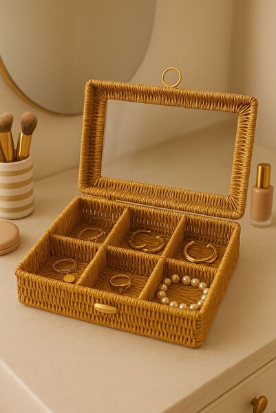 "6 Compartment Natural Wicker Multipurpose Organizer – Hand Knitting Organizer Basket": "",