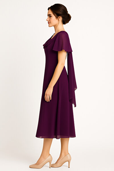 GÜLÇİNCE Şifon Astarlı Özel Tasarım Kadın Abiye, Mezuniyet,Düğün,Nişan Elbisesi