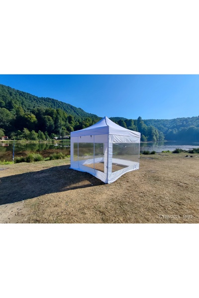atabay outdoor 3x3 m 30 mm Gazebo Tente – PVC Yan Duvarlı Kamp ve Etkinlik Ça...
