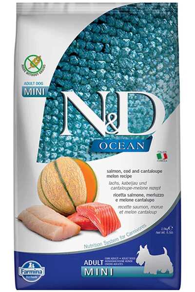 N&D ND Ocean Tahılsız Somon Morina Balığı ve Kavunlu Küçük Irk Yetişkin Köpek...
