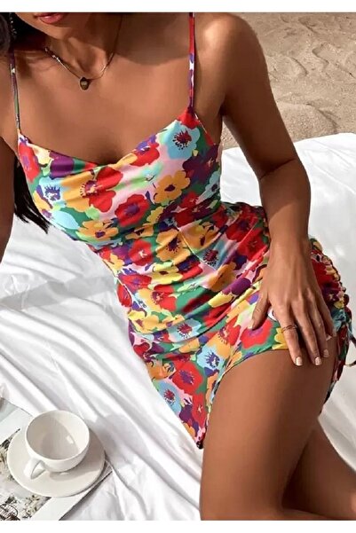 SiaLess Lingerie Women's Floral Pattern Strap Nightdress Mini Summer Nightdress