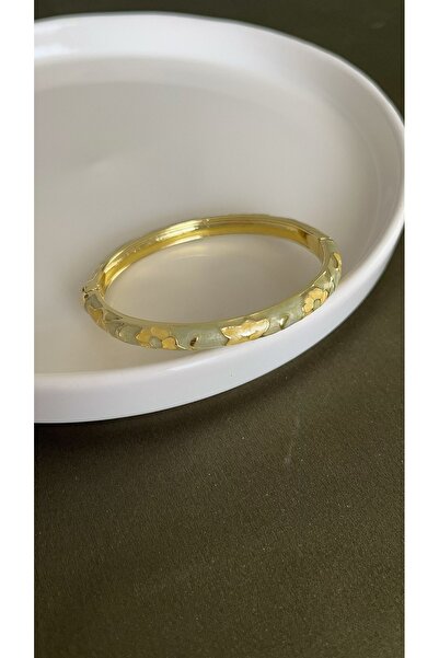 stainles steel Soft yeşil renkli mineli Çelik kelepçe