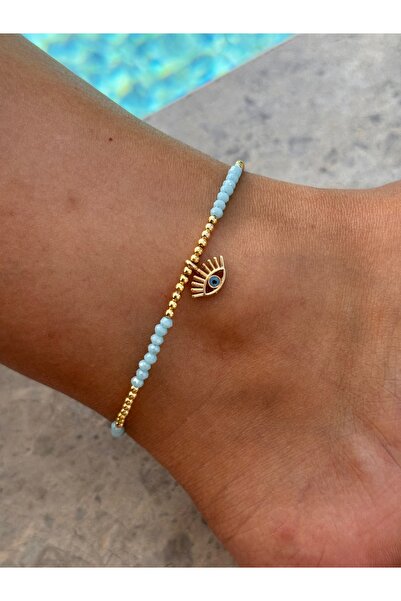 HERCY Boncuklu Halhal | 14k Altın Kaplama Halhal