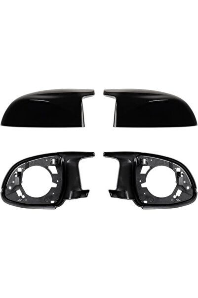 DELUXETUNING Carcase oglinzi negre lucioase compatibile cu BMW X3, X4, X5, X6, X7