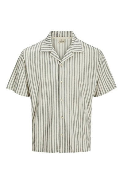 Jack & Jones Erkek Yeşil Jprbluleo Ss Shirt Gömlek 12275085-Vetiver