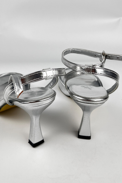 Moira Shoes Women's 3-Stripes Silver Piping Tie-Up Evening Dress Heeled Shoes