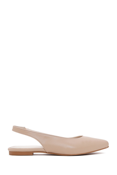 Derimod Women's Beige Open Back Ballerinas 25Sfe400118
