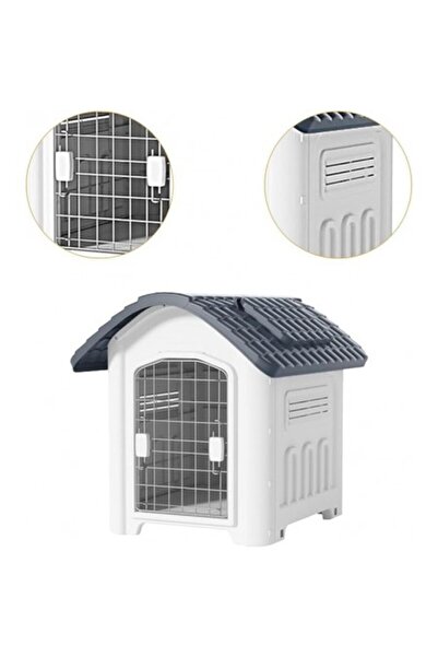 Kardett Cusca pentru Caini din Plastic Rezistent, casuta caini, 75x60x66 cm, Ventilata, pentru Exterior si I