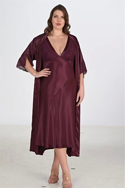 AHU Σετ πιτζάμες Secretsita 2 τεμαχίων Plum Bigsize 6223