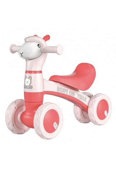 Kardett Children's bicycle without pedals Pink Sheep, with lights, music, safe 4-wheel toy, 1-3 years, ca