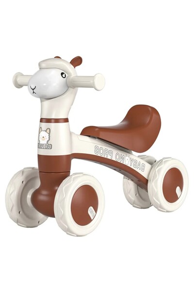 Kardett Baby bike without pedals, model Oită with lights, music and balloons, 4 stable wheels, brown,