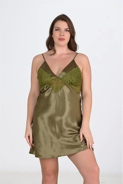 Miravm Secretsita Plus Size Khaki Nightgown 2104