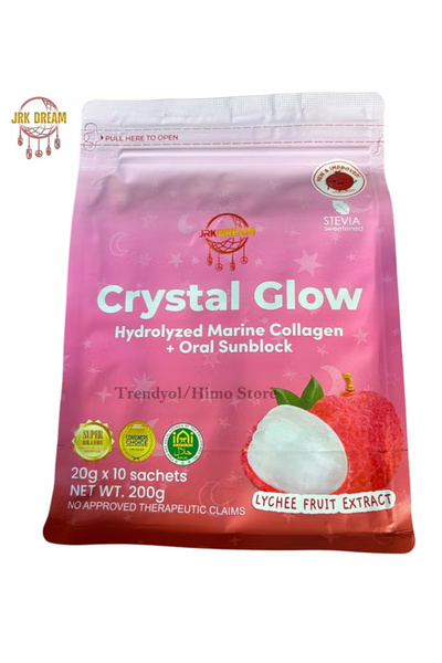 JRK DREAM Crystal Glow Hydrolyzed Marine Collagen + Oral Sunblock - Lychee Fruit Extract, Stevia