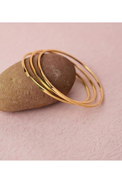 staınless steel Çelik Klasik Ajda Bilezik (3Adet/ 6.5cm)