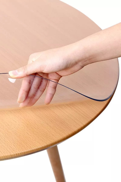 İzen Yuvarlak 3,5mm Şeffaf Kalın PVC Masa Örtüsü Kaymaz Koruyucu