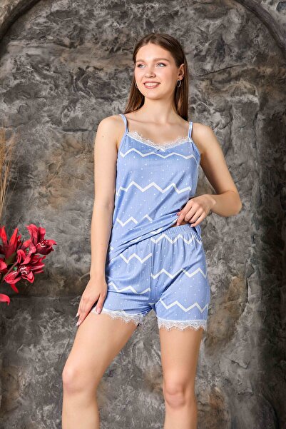 lacelove Καλοκαιρινό Σετ Γυναικεία Πιτζάμα με Σορτς και Στράπες