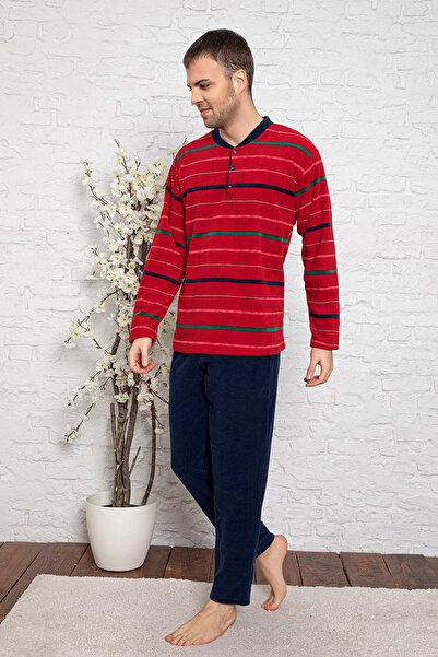lacelove Nisanca Winter Men's Fleece Pajama Set