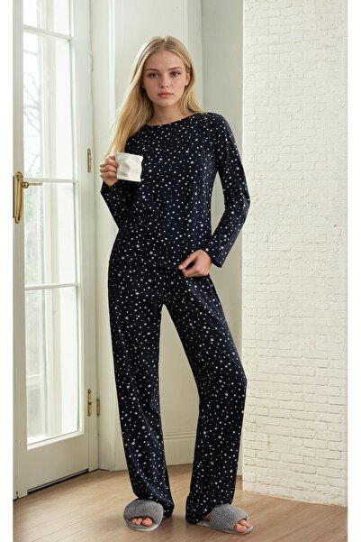 CARLA MARA Set de pijamale pentru femei cu model de stele