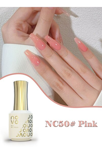 No-vo Jelly Gel Nail Polish, Sheer Nail Polish, UV LED Gel for DIY 12ml-NC50# Pink