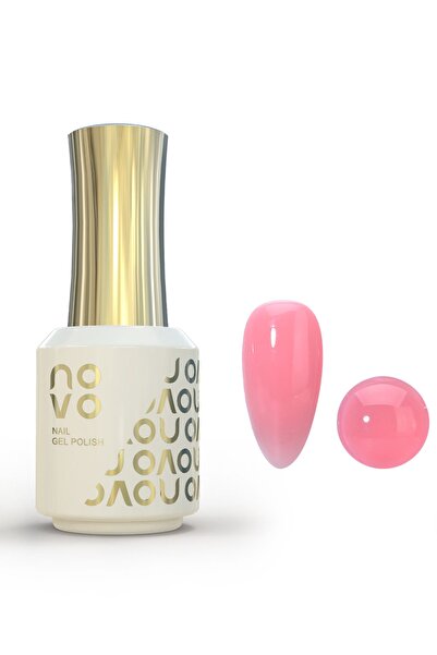 No-vo 5-in-1 Gel Polish, UV LED Multifunctional Builder Nail Gel 15ml-ND12# Pink