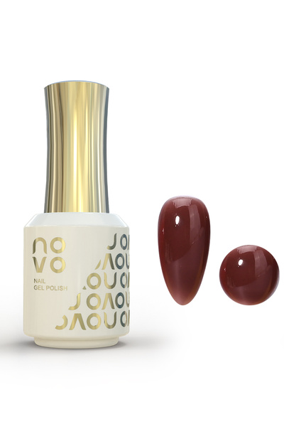 No-vo طلاء أظافر جل 5 في 1، جل أظافر متعدد الوظائف مع إضاءة LED بالأشعة فوق البنفسجية 15 مل - ND35# بني