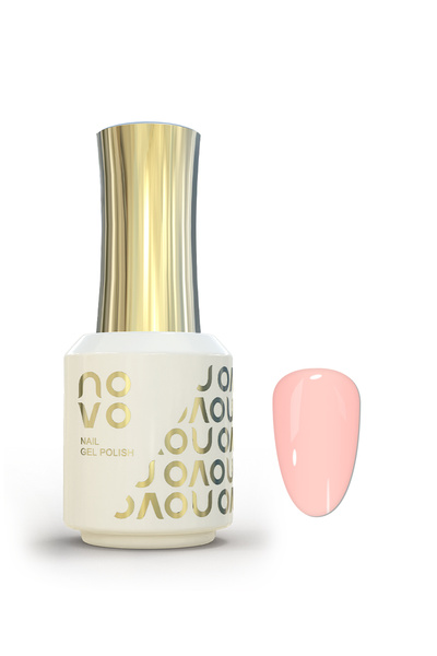 No-vo طلاء أظافر جل لامع بقاعدة مطاطية، مع إضاءة LED بالأشعة فوق البنفسجية للنساء، 12 مل - NB10# وردي فاتح