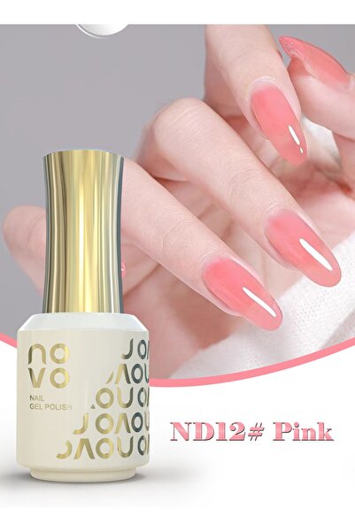 No-vo 5-in-1 Gel Polish, UV LED Multifunctional Builder Nail Gel 15ml-ND12# Pink