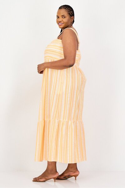LONDON TIMES Women Plus Size Stripe Maxi Dress, Multicolor