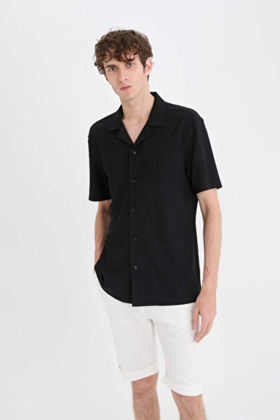 DeFacto Men's Short Sleeve Shirt C4125Ax/Bk81