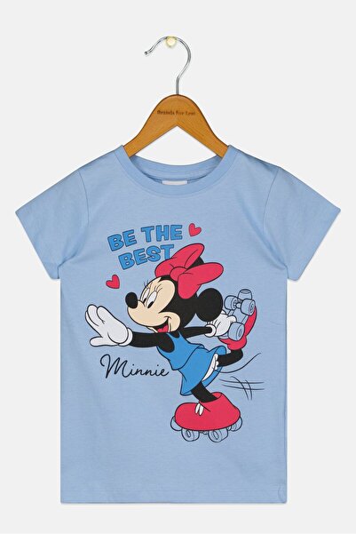Disney Toddlers Girl Short Sleeve Mickey Mickey Mouse Print T-shirt, Blue