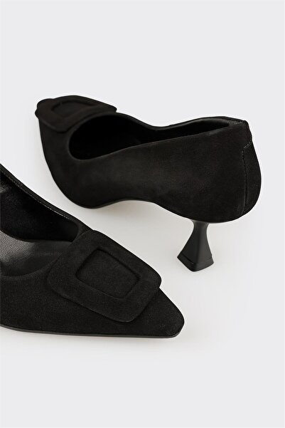 Elle Shoes Siyah Deri Kadın Stiletto