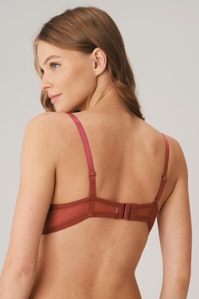 Vogi Mood Women's Underwire Supported Padded Straps Detachable Neckline Detail T-Shirt Bra