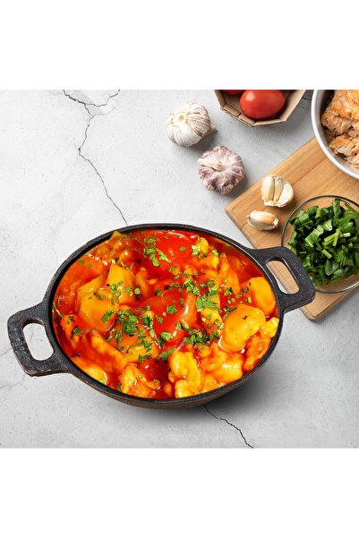 erorex Pre Seasoned Cast Iron Kadhai 10 Inch , Ready Use Deep Frying Kadhai 2.5 Kg, Naturally Nonstick