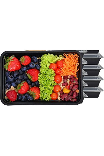 erorex 5 Pack Compartment Black Base Lids Food Storage Container 32 Oz Re 32 Disposable Food Container