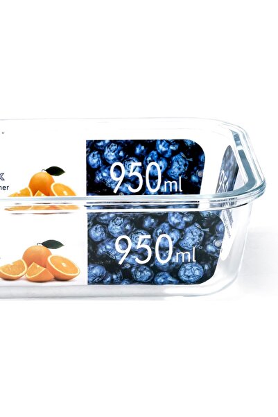 erorex Borosilicate Glass Rectangular Food Saver 950Ml Capacity, Openable Secure Air Vent, Silicone Seal,