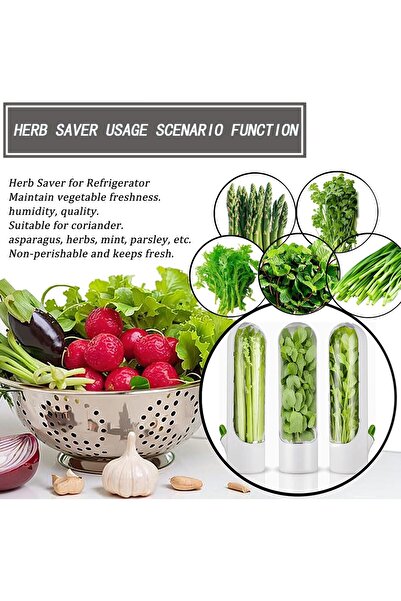 erorex Herb Saver Pod, 3 Pcs Herb Keeper Refrigerator, Cilantro Containers Refrigerator, Vegetable