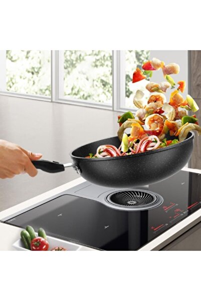 erorex Nonstick Wok Pan Lid, Non Stick Wok Frying Pan, Cooking Wok Stay Cool Handle, Induction Compatible,