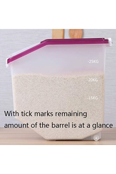 erorex Rice Storage Container,10Kg /15Kg Household Rice Barrel Large Capacity Cereals Dispenser Storage