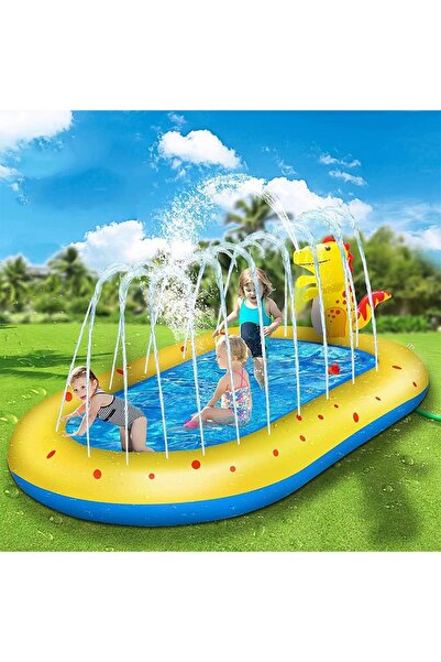 erorex Inflatable Sprinkler Pool Kids Sprinkler Pad 170 Cm Cute Dinosaur Sprinkler Kiddie Pool 3 1