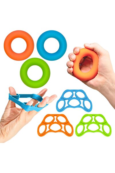 erorex جهاز تقوية قبضة اليد، جهاز تمرين الأصابع، جهاز تدريب قوة قبضة اليد، طقم مكون من 6 قطع، إصبع، معصم، رسغ