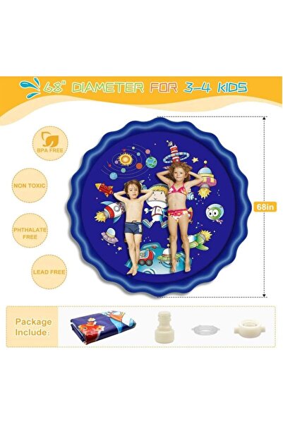 erorex Splash Pad Water Sprinkler Kids Toddlers 68" Large Outdoor Summer Toys Kiddie Baby Swimming Pool
