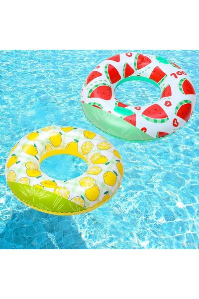 erorex 2 Pcs Large Inflatable Pool Float Tube Chair 37 Inch Hawaiian Swimming Tube Tropical Swimming Ring