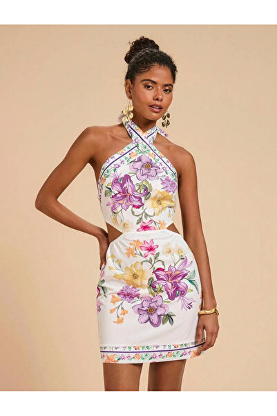 La Saade Fleur De Luxe- Floral Luxury Halter Neck Cut Out Pinterest Dress