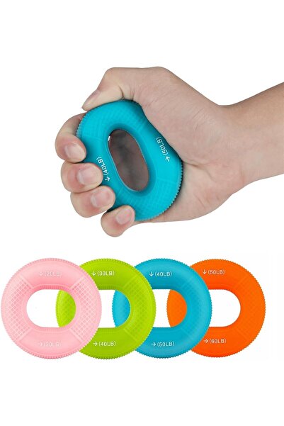 erorex جهاز تدريب قوة القبضة، جهاز تقوية قبضة اليد المصنوع من السيليكون، تمرين قبضة الإصبع الدائري، قبضة مزدوجة القوة