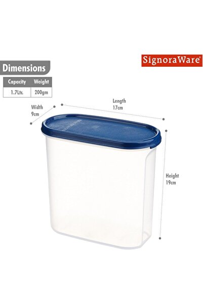 erorex 1.7 Litres Oval Modular Multi Purpose Plastic Containers With Lid For Kitchen Storage |
