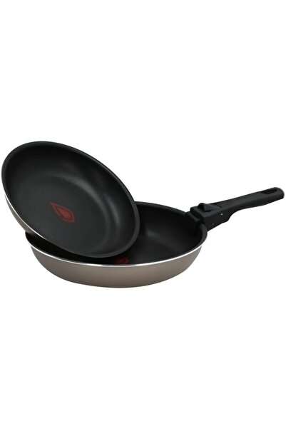 erorex طقم مقلاة متينة من قطعتين بمقبض قابل للإزالة باللونين الأسود والرمادي ...